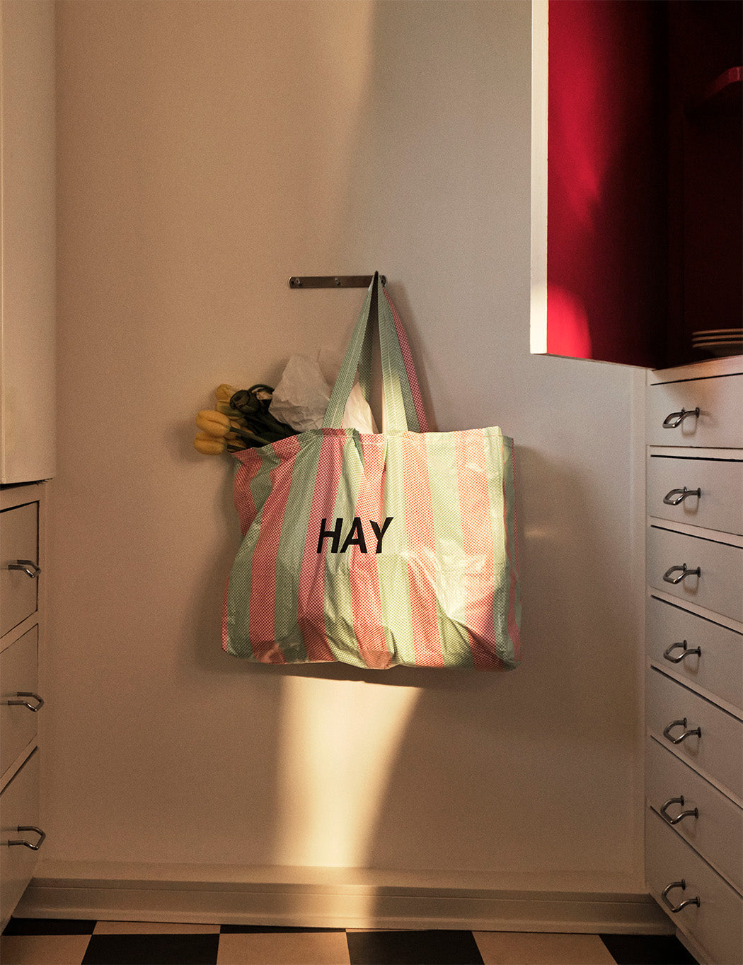 Recycled Candy Stripe Shopper - #color_pink
